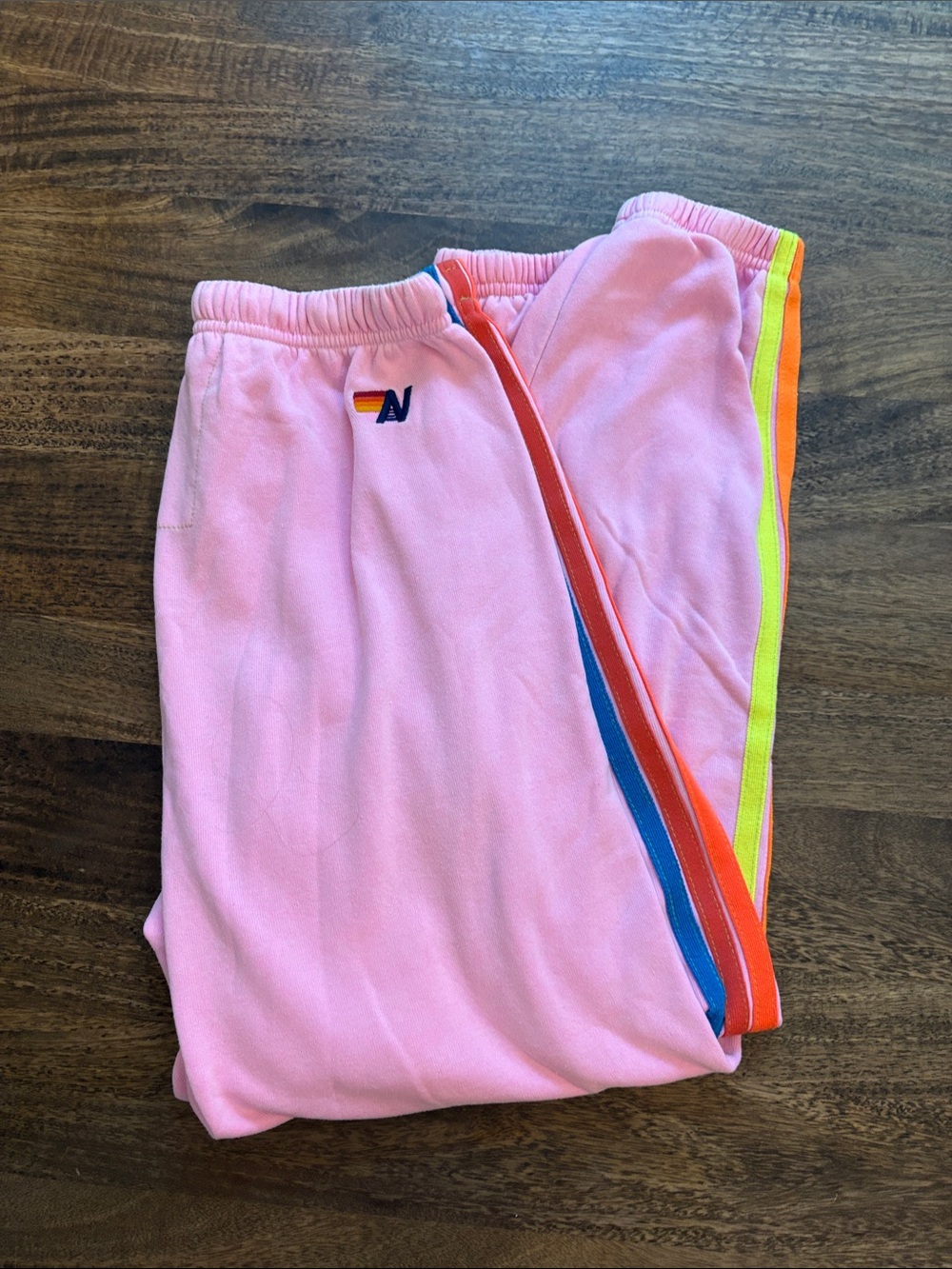 Aviator nation sweatpants with Rainbow Side Stripes